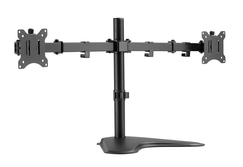 AMER MOUNTS Amer Dual LED LCD Monitor Free-Standing Desk Stand for 2 Screens up to 32 inches Heavy-Duty Fully Adjustable Arms with Max VESA 100x100mm (2EZSTAND) - Image 3